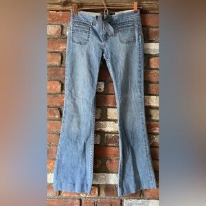 Vintage Y2K Juicy Couture Ribbon Trim Flared Jeans Size 26